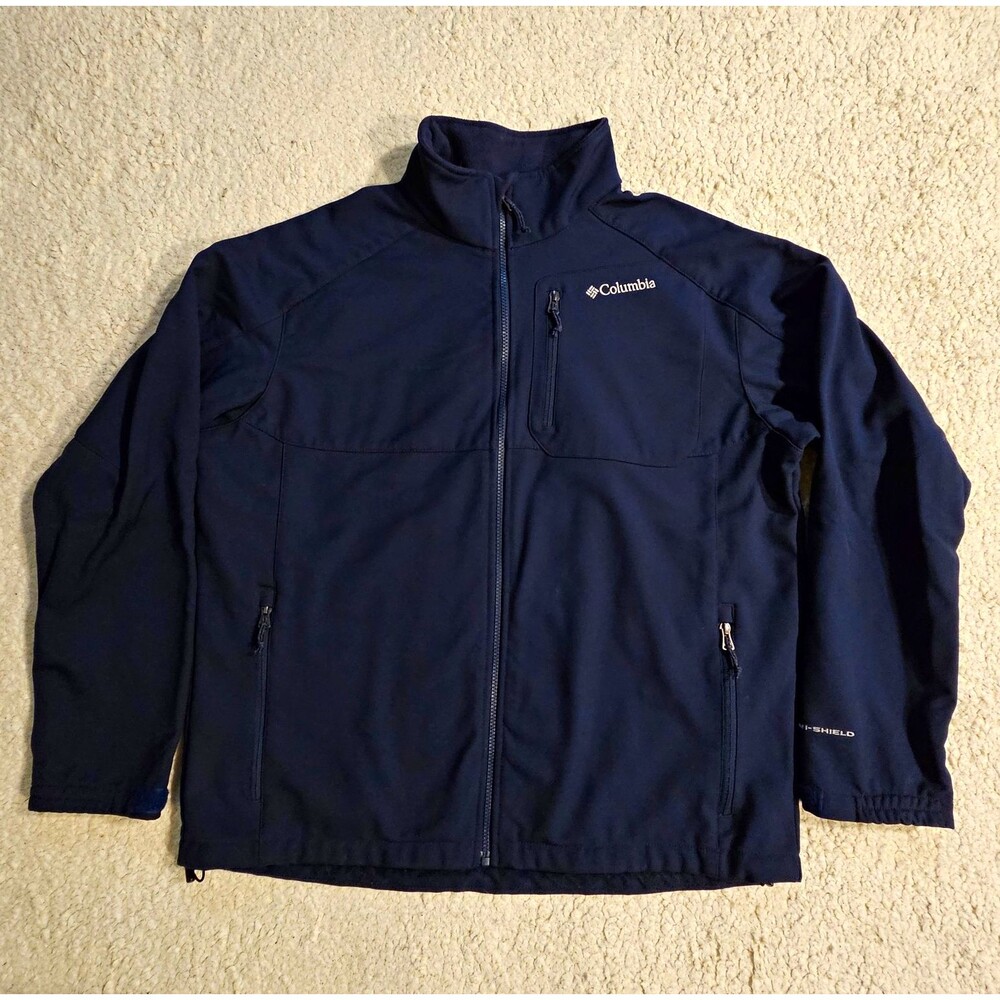 Columbia Jacket Softshell Ascender Mens XL Dark Navy Blue Omni-Shield WM6645